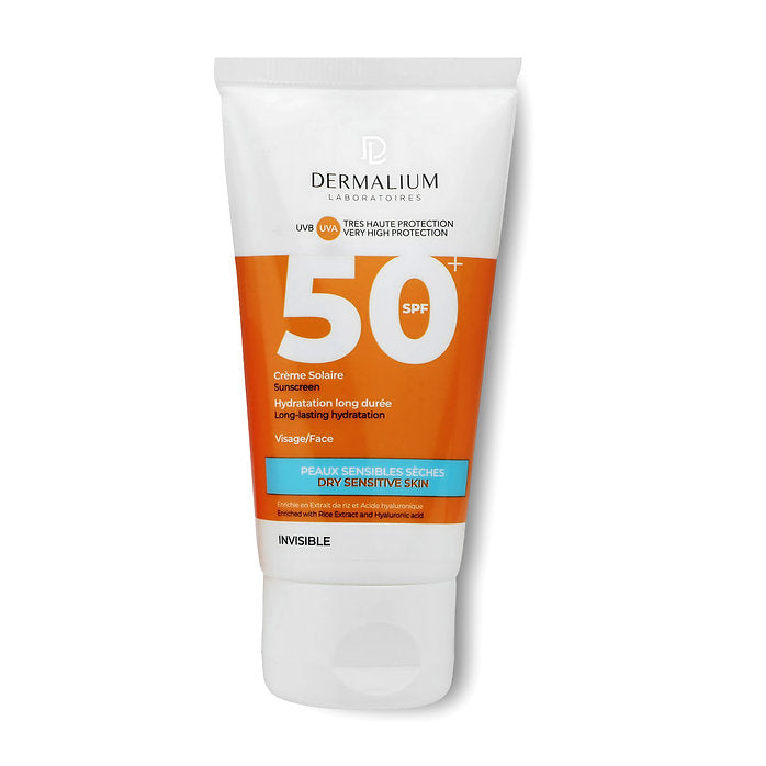 DERMALIUM CRÈME SOLAIRE SPF 50+POUR PEAUX SENSIBLE SECHES