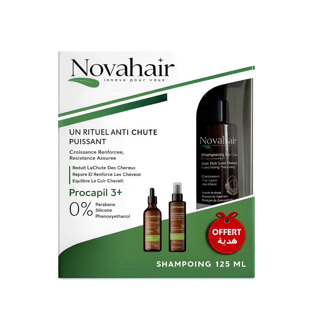 NOVAHair Pack Anti-Chute- Huile + Lotion = Shampoing OFFERT
