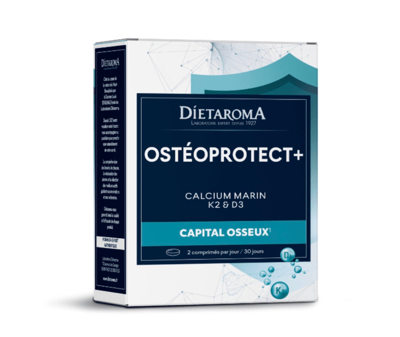 DIETAROMA Ostéoprotect+ Calcium Marin, vitamines K2 & D3 60 comprimés
