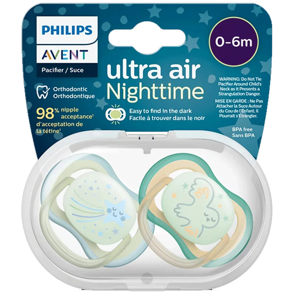 Avent ultra air Nighttime Sucette boy 6M SCF376/18