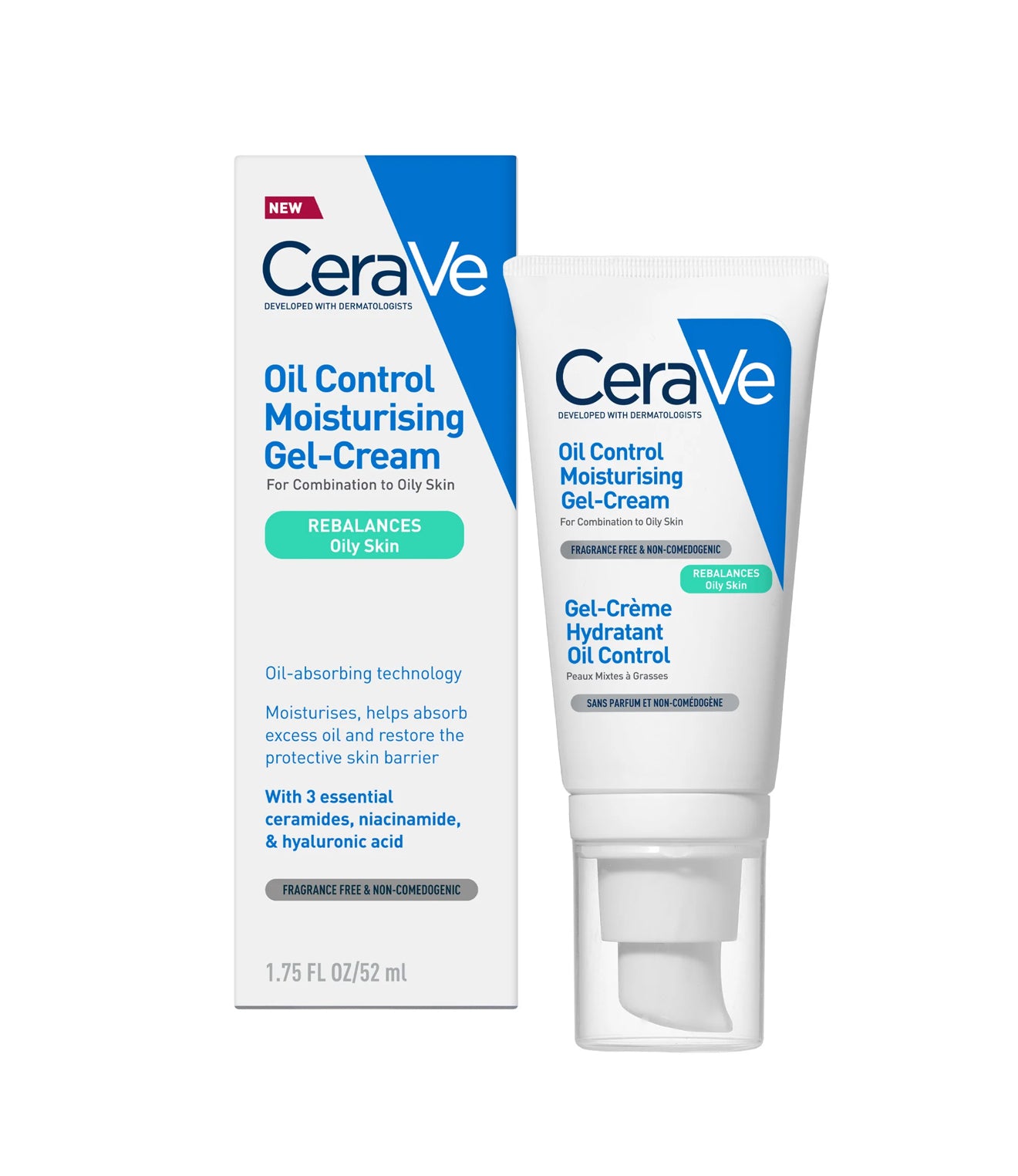 CERAVE GEL-CREME HYDRATANTE OIL CONTROL PEAUX MIXTES A GRASSES 52ML