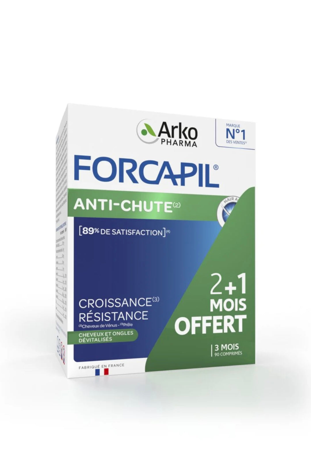 Forcapil Anti-Chute Lot De 3 X 30 Comprimés- 2 + 1 mois offert| 90 comprimés