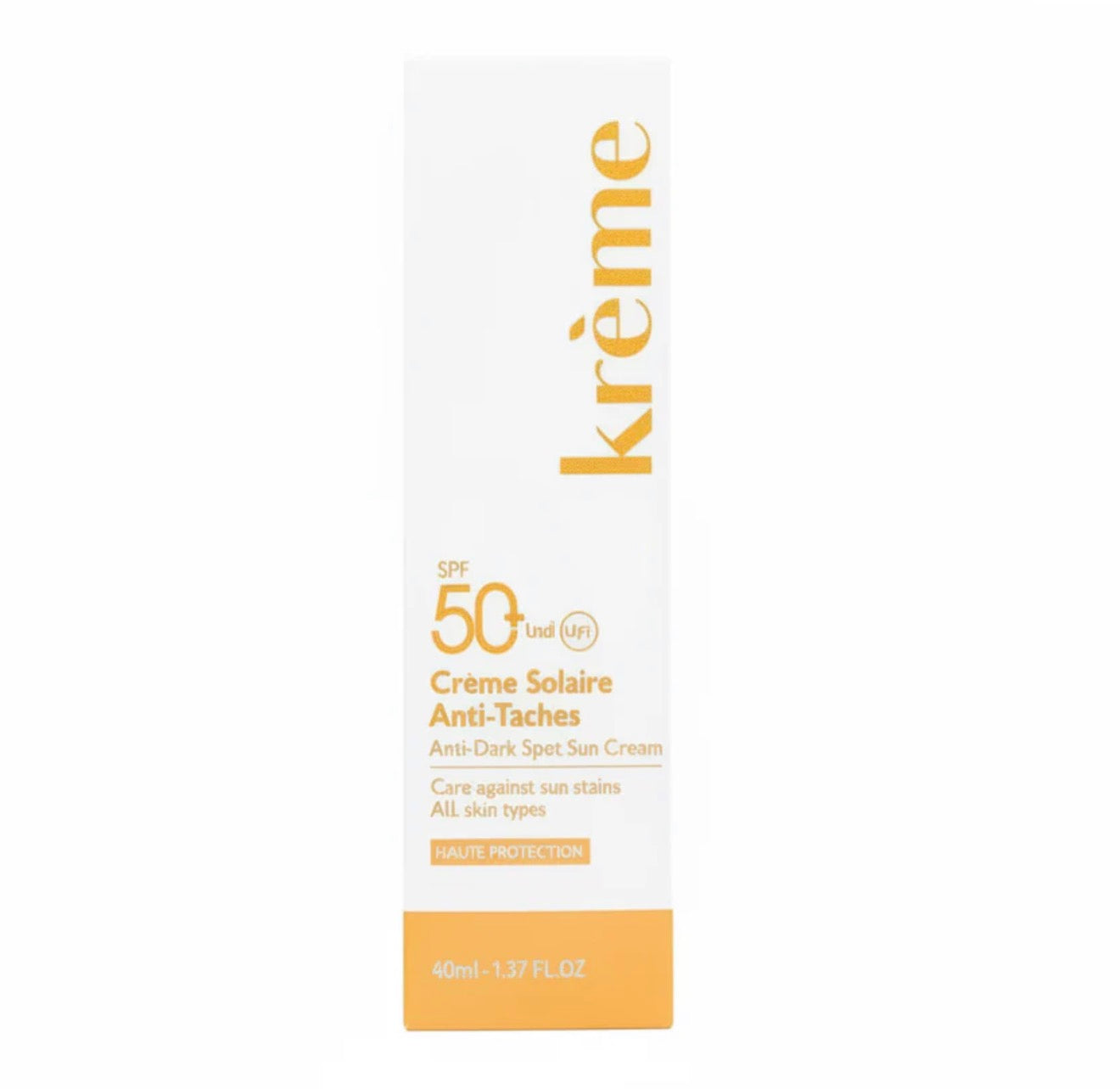 KRÈME Crème Solaire Anti-Taches 50ml SPF50+ Protection Haute Dépigmentante Uniformisante