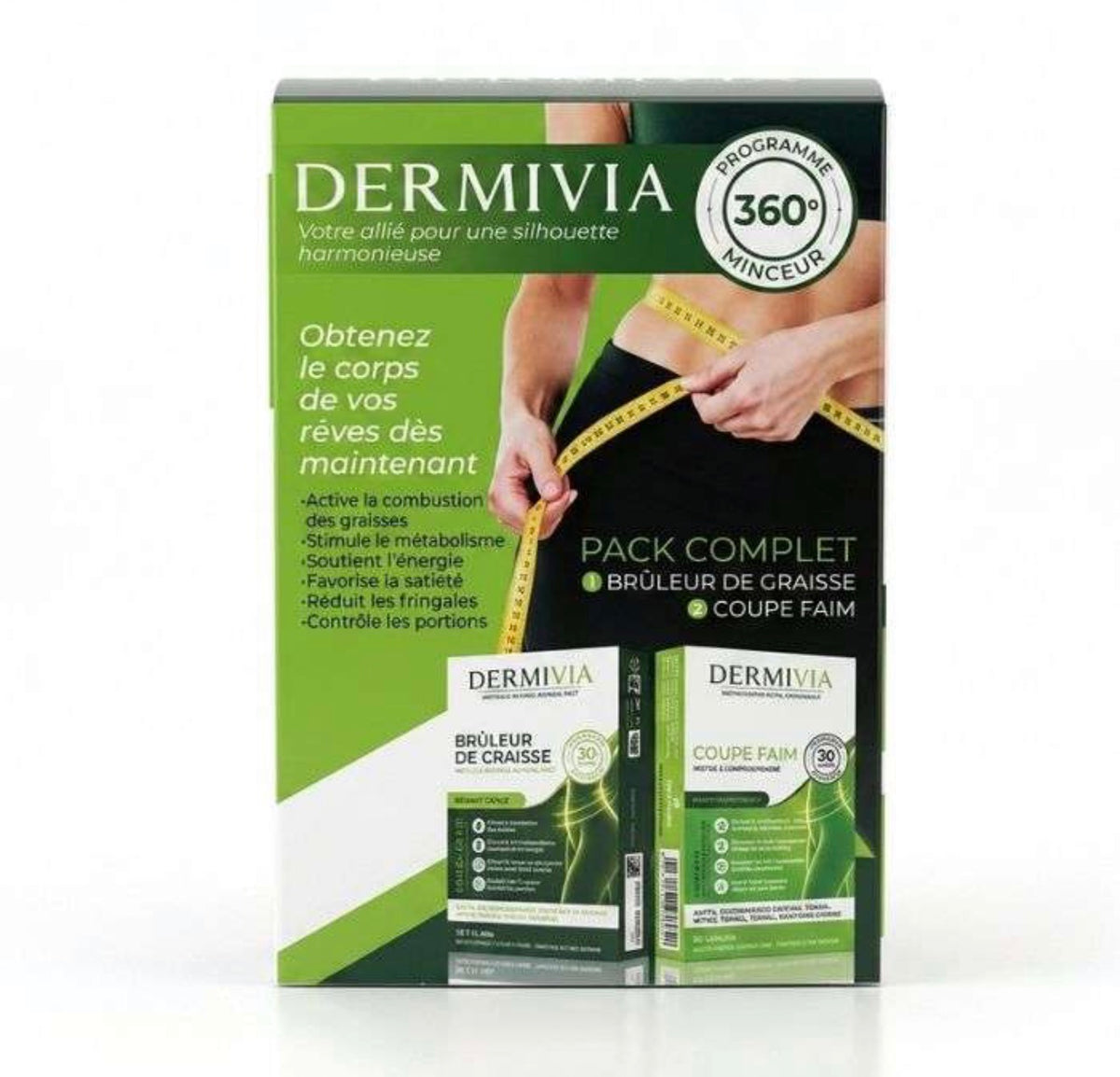 DERMIVIA PACK COMPLET BRULEUR DE GRAISSE 30 GELULES + COUPE FAIM 30 GELULES