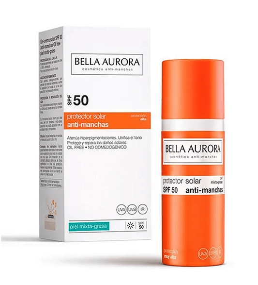 Bella Aurora Ecran Solaire Anti-taches Peaux mixtes/grasses SPF 50+ 50+ TROUSSE OFFERTE