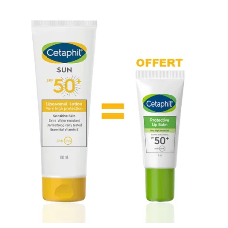 CETAPHIL COFFRET SUN LOTION SPF50+ 100ML + PROTECTIVE BAUME A LEVRES 8ML OFFERT