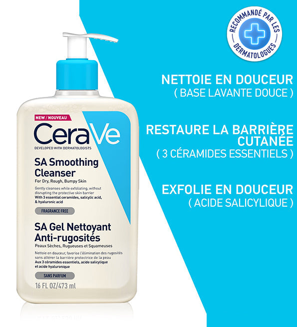 Cerave sa gel nettoyant anti rugosites gel nettoyant 473ml