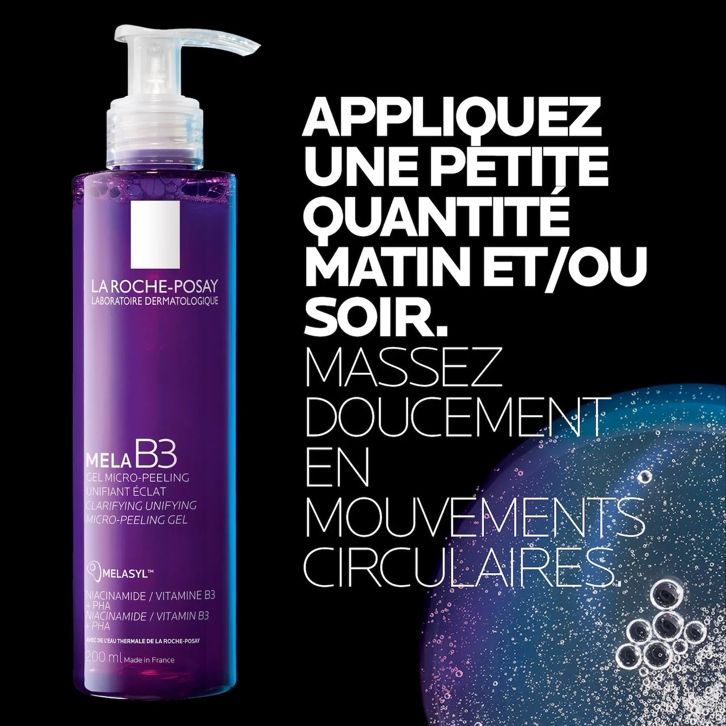 La Roche-Posay Mela B3 Clarifying Micro-Peeling Cleanser 200ml – Réduit Taches Brunes et Uniformise le Teint