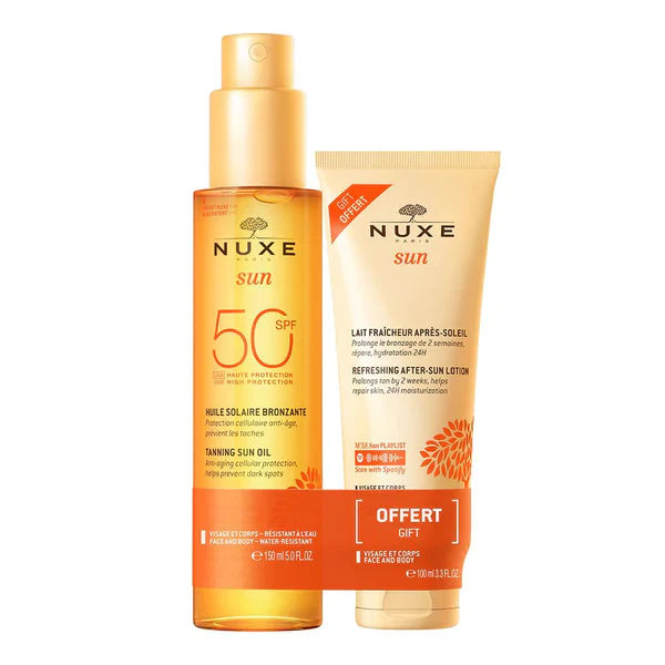 NUXE SUN PACK HUILE SOLAIRE BRONZANTE SPF 50 150 ML + LAIT FRAICHEUR APRES-SOLEIL 100ML