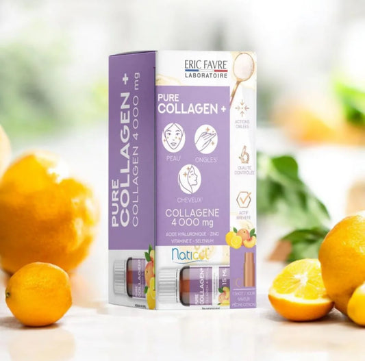 Eric Favre Pure Collagen + Formule Liquide Pêche – Citron (10 unicadoses® de 15ml)