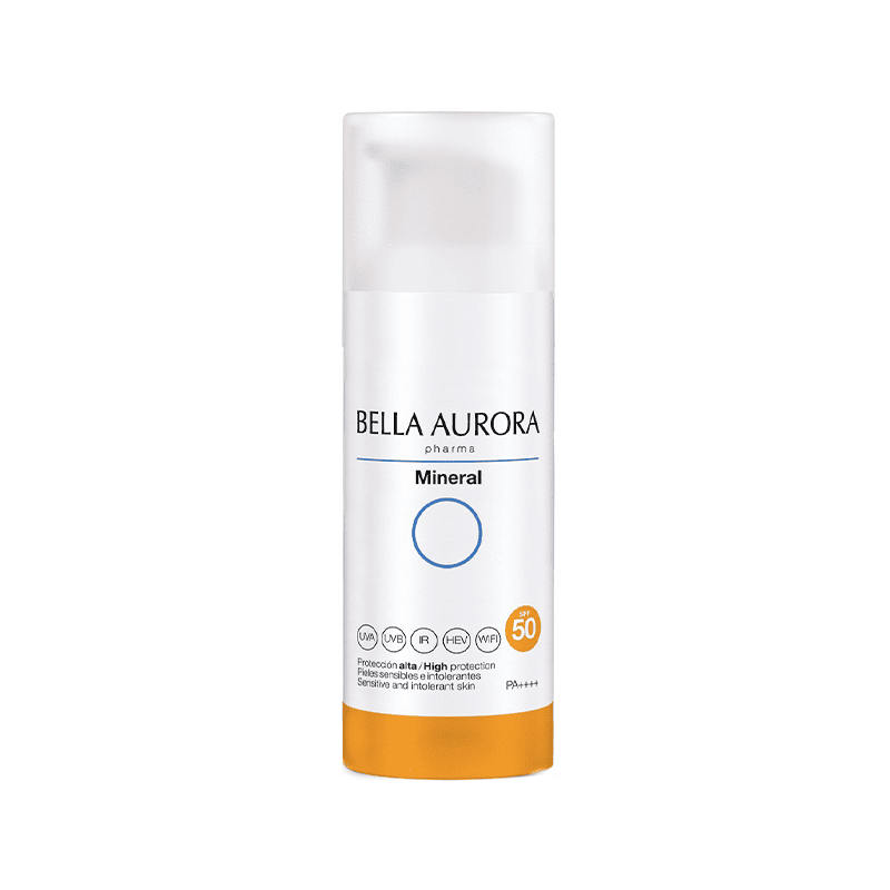 Bella Aurora Écran Solaire Mineral SPF50 50ml – Protection 100% minérale anti-taches et apaisante