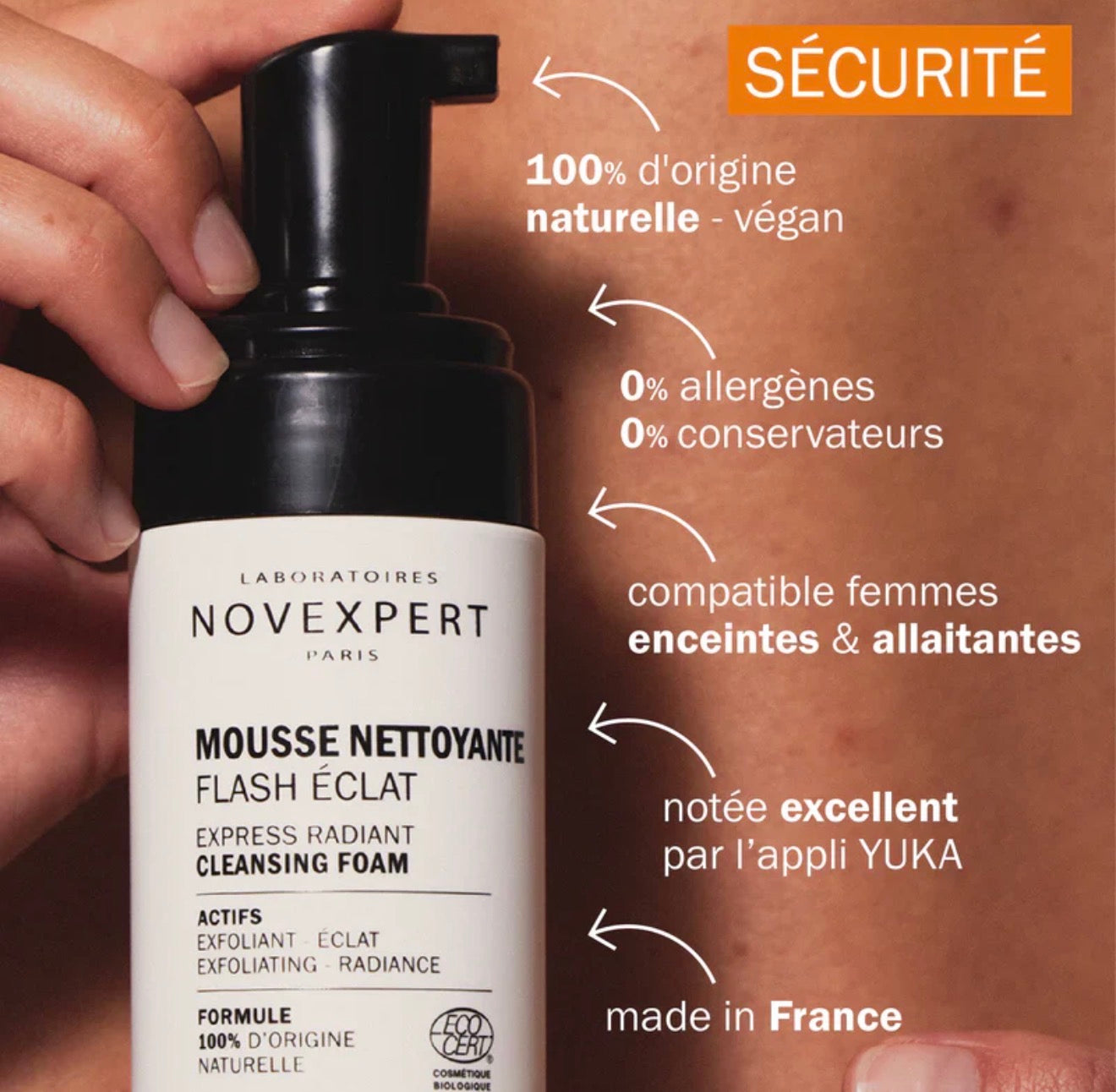 Novexpert Vitamine C Flash Eclat Mousse Nettoyante – 150 ml