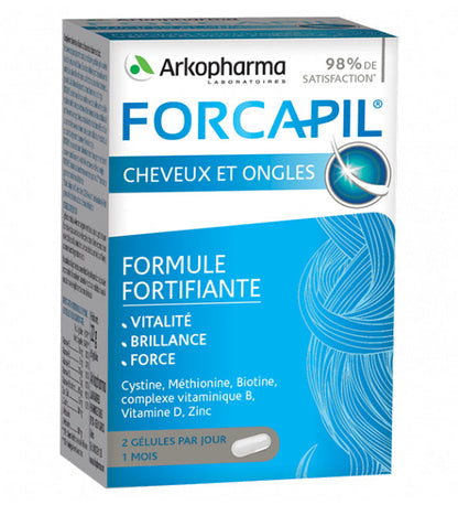 Forcapil Fortifiant cheveux et ongles 180 gélules + Masque Kératine Offert
