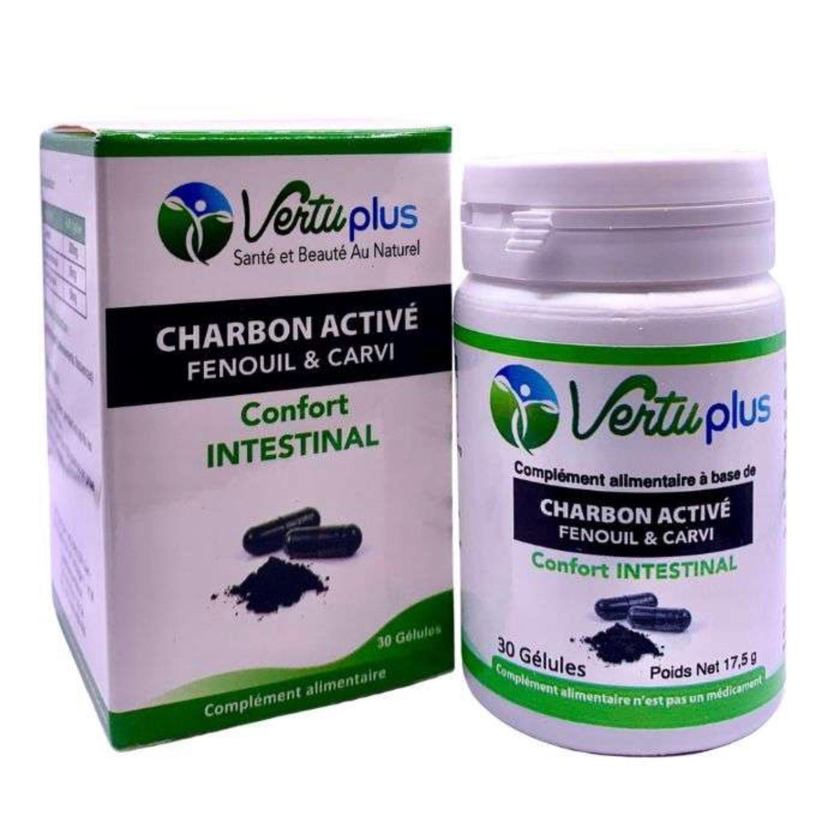 VERTUPLUS CHARBON ACTIVE FENOUIL ET CARVI 30 GELULES