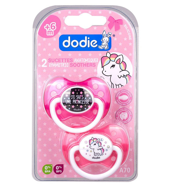 Dodie – Sucette forme anatomique silicone Girly Licorne (6M +) N°A70