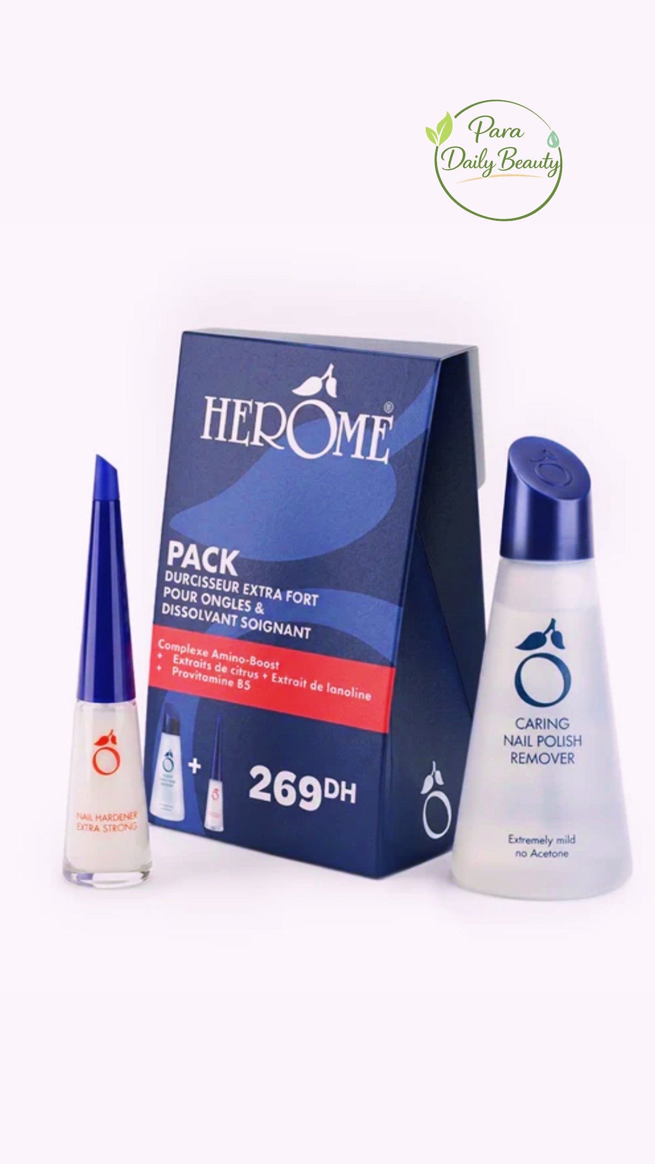 HEROME PACK DURCISSEUR EXTRA FORT POUR ONGLES  + DISSOLVANT SOIGNANT 100ml