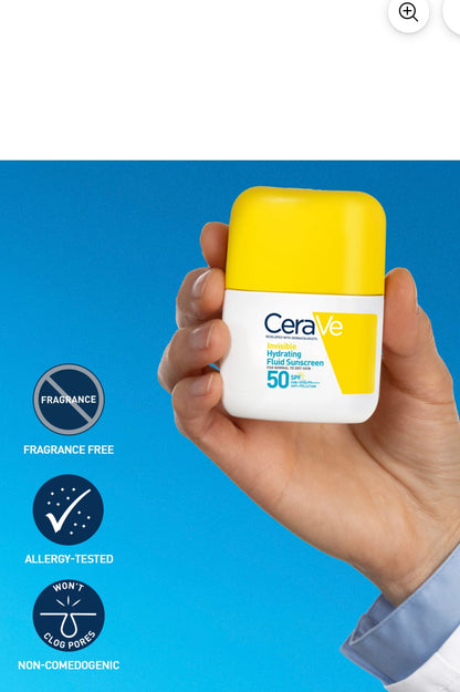 CERAVE FLUIDE HYDRATANT INVISIBLE SPF50 | PEAU NORMALE À SÈCHE | 50ML