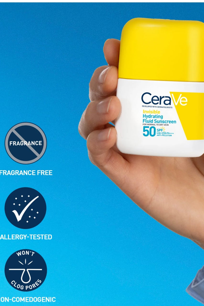 CERAVE FLUIDE HYDRATANT INVISIBLE SPF50 | PEAU NORMALE À SÈCHE | 50ML