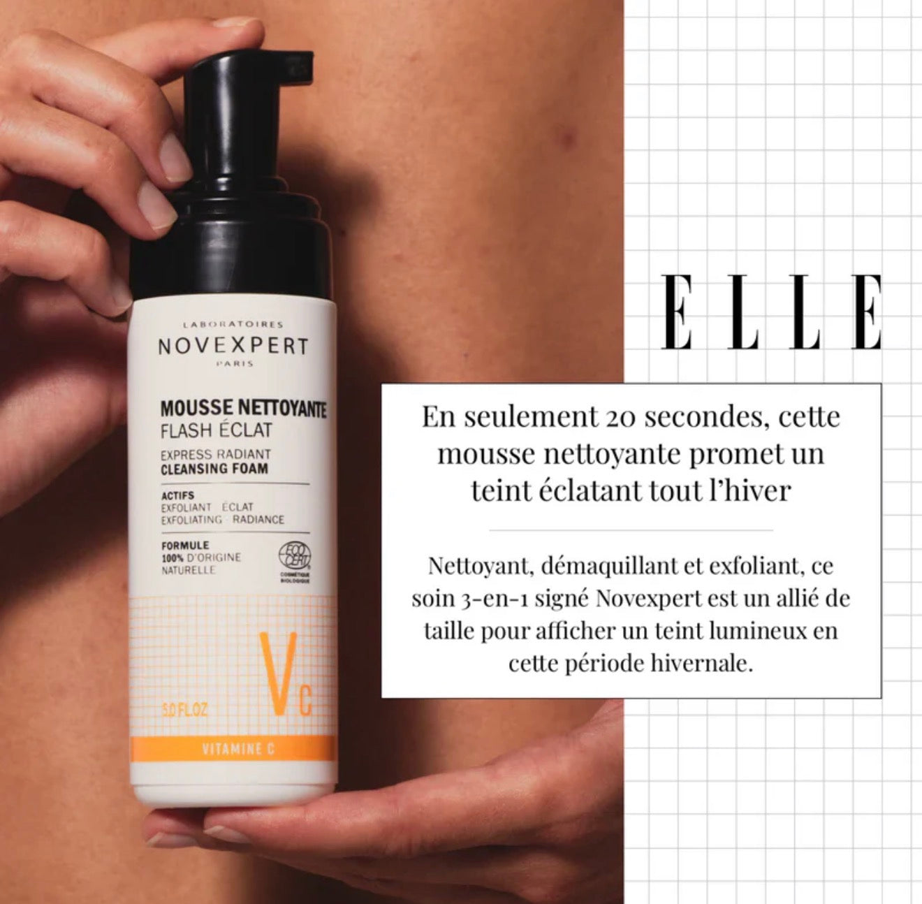 Novexpert Vitamine C Flash Eclat Mousse Nettoyante – 150 ml