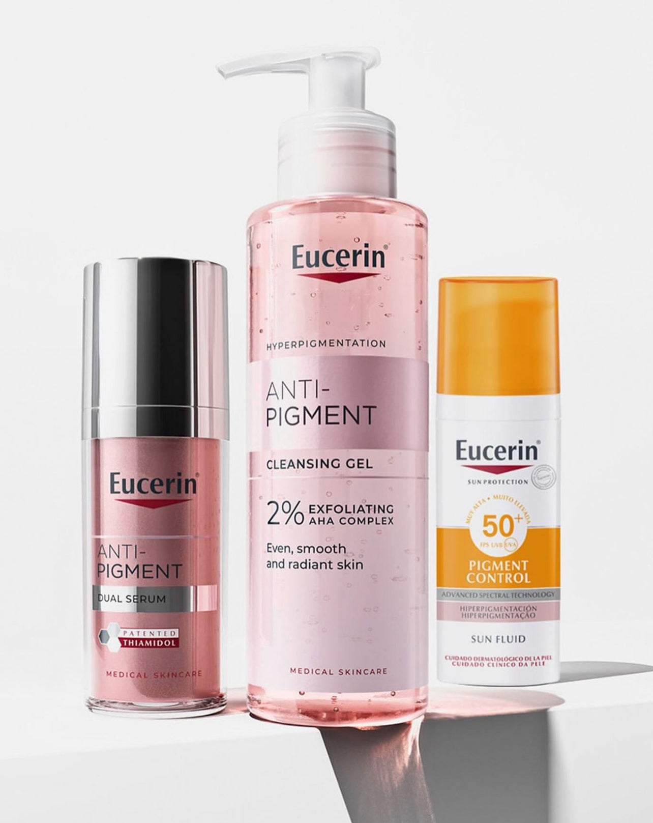 TRIO EUCERIN ANTI-PIGMENT GEL NETTOYANT 200ml + SÉRUM DUO 30 ML + PIGMENT CONTROL FLUID SPF50 -50 ml