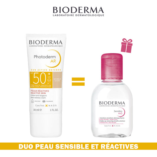 Pack Bioderma – Photoderm AR Spf 50+ 30 Ml = SENSIBIO H2O 100ML OFFERT
