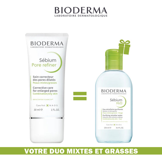 BIODERMA PACK SEBIUM PORE REFINER 30ML + SEBIUM H2O 250ML OFFERT