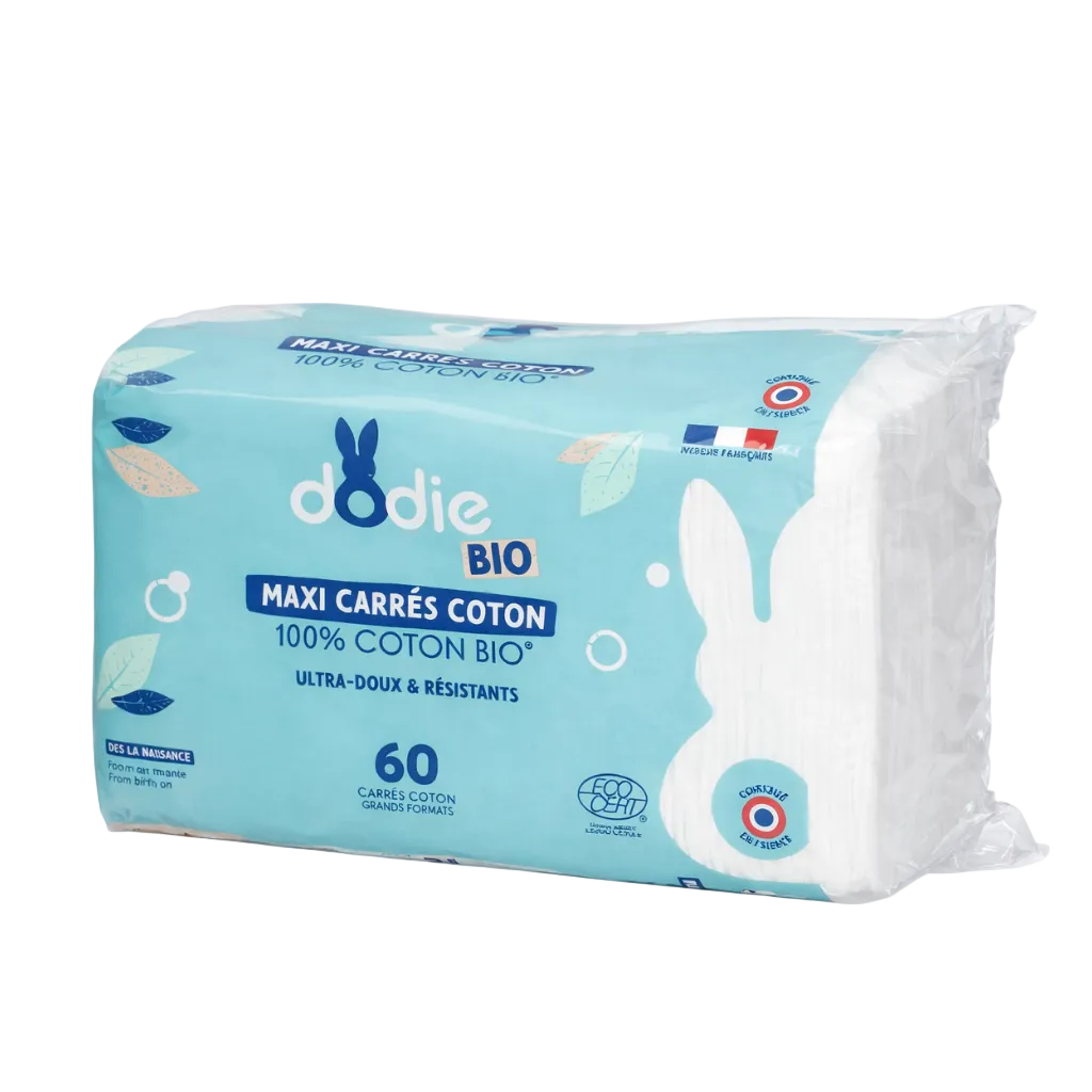 Dodie maxi carres coton 3en1 60pcs