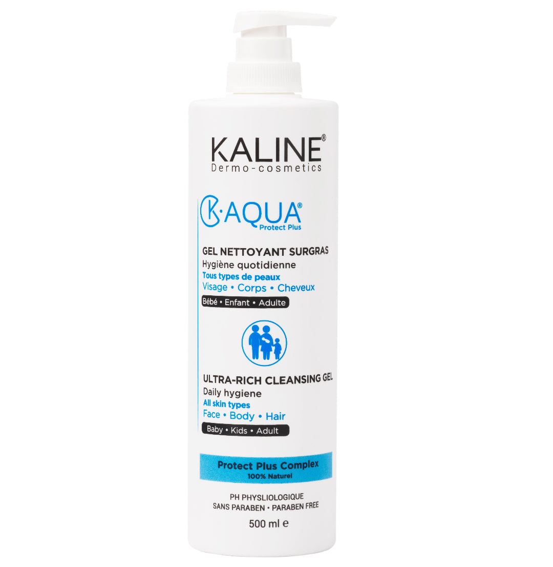 KALINE K-Aqua Gel Nettoyant Surgras 500ml – Nettoyant doux visage, corps et cheveux