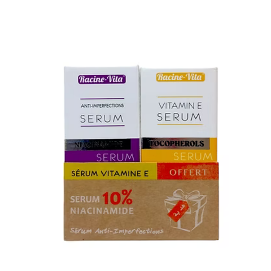 Racine Vita PACK NIACINAMIDE SERUM 10ML= VITAMINE E SERUM 10ML offert