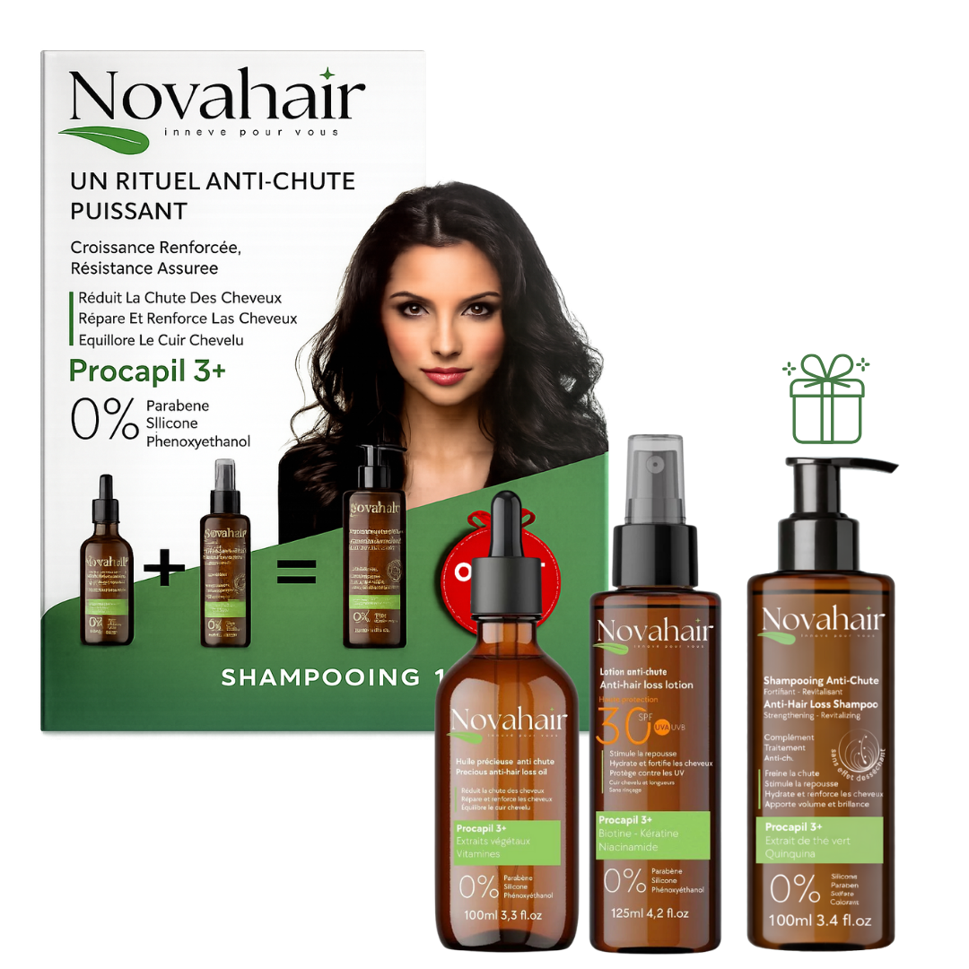 NOVAHair  Pack Anti-Chute- Huile + Lotion = Shampoing OFFERT
