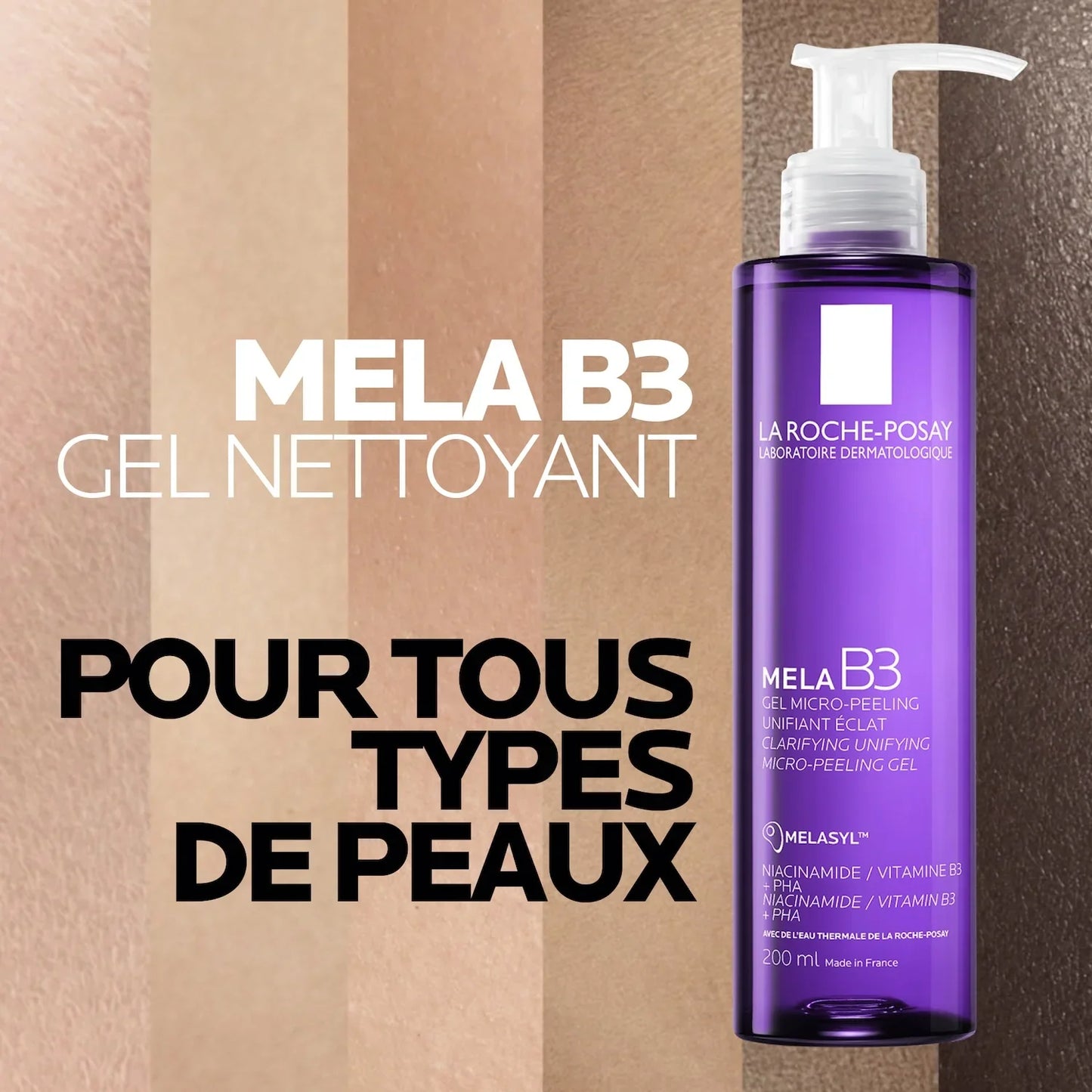 La Roche-Posay Mela B3 Clarifying Micro-Peeling Cleanser 200ml – Réduit Taches Brunes et Uniformise le Teint
