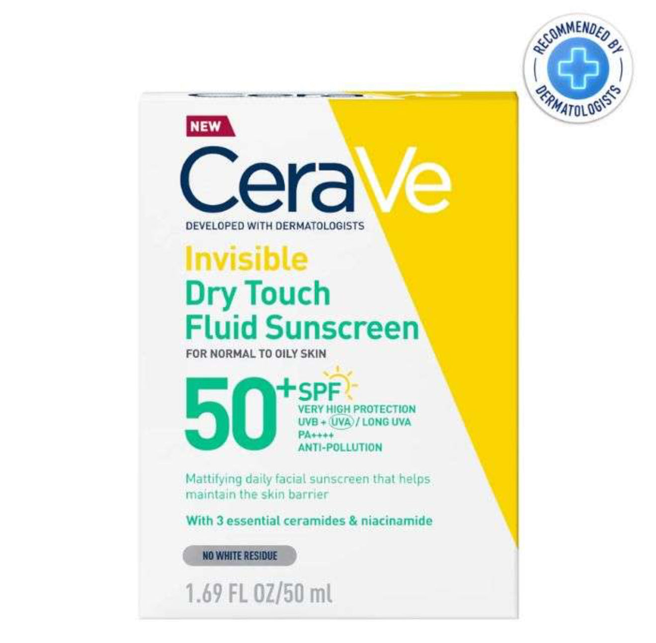 CERAVE ECRAN SOLAIRE SPF 50 FLUIDE INVISIBLE TOUCHER SEC 50 ML