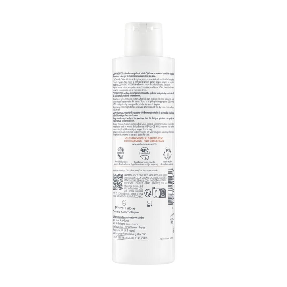Avène - cleanance hydra crème lavante apaisante 200 ml