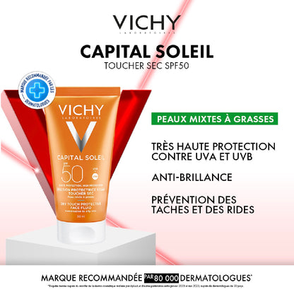 VICHY CAPITAL SOLEIL TOUCHER SEC INVISIBLE SPF50 + 2 MINI LIFTACTIV RETINOL SERUM +TROUSSE OFFERTE