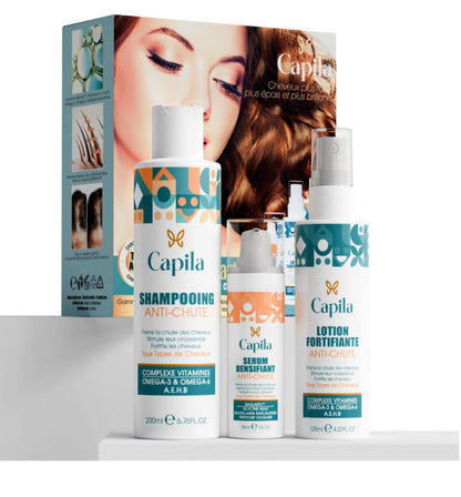 Capila Shampoing 200ml+ Lotion 125ml+ Serum 30ml Pack Anti-Chute
