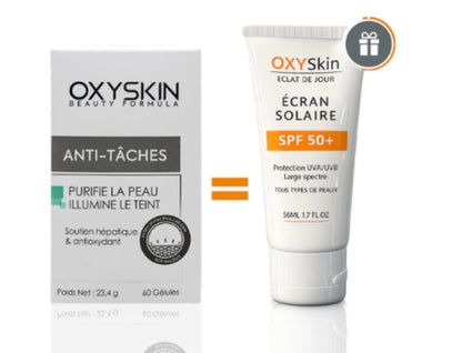 Oxyskin Anti-Taches 60 Gelules + Ecran Solaire Spf50+ 40ml Pack Promo