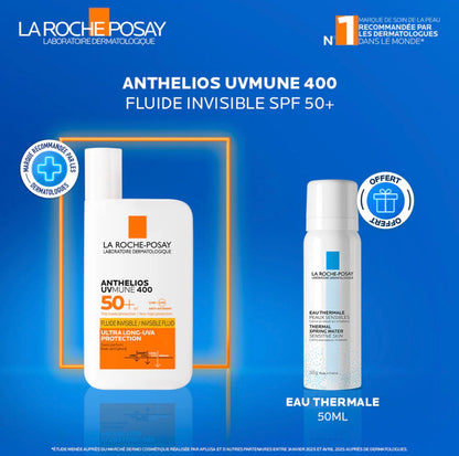 La Roche Posay Anthelios Crème Solaire Fluide Invisible SPF50 50ml = EAU THERMALE 50ML OFFERTE