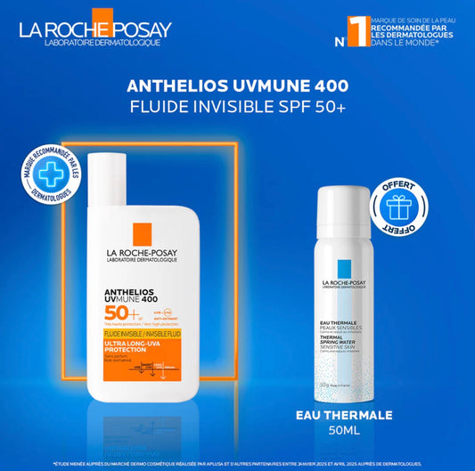 La Roche Posay Anthelios Crème Solaire Fluide Invisible SPF50 50ml = EAU THERMALE 50ML OFFERTE