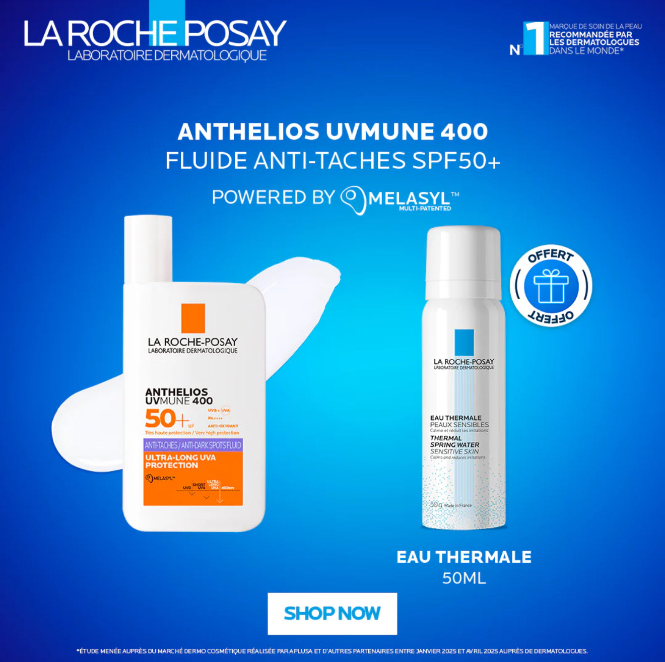 LA ROCHE POSAY ANTHELIOS UVMUNE 400 FLUIDE ANTI-TACHES SPF 50+ = Eau Thermale 50ml Offerte Protection Correction Taches