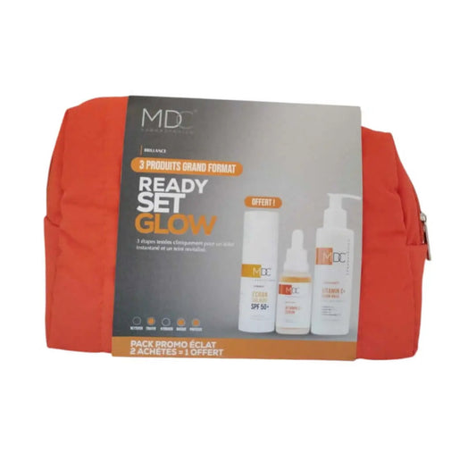 PACK MDC BRILLANCE VITAMIN C+ SERUM 30 ML + BRILLANCE VITAMIN C+CREAM MASK 150 ML + Écran solaire SPF 50+