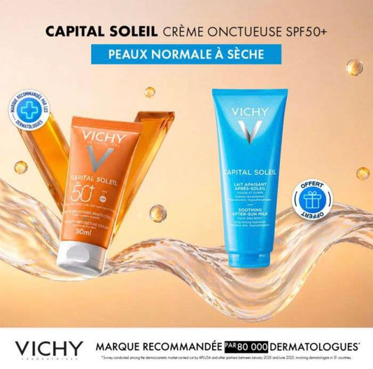 Vichy CAPITAL SOLEIL Crème Onctueuse SPF 50+ 50 ML + CAPITAL SOLEIL LAIT 100 ML OFFERT