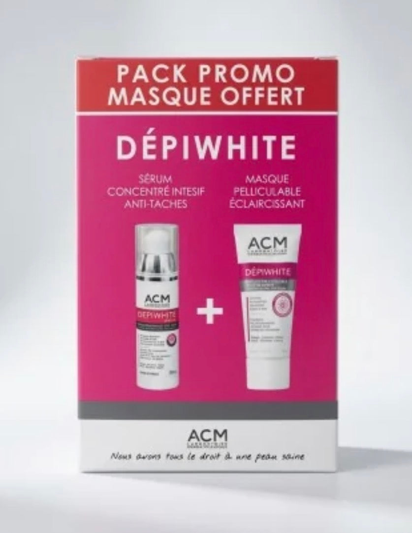 ACM DEPIWHITE SERUM CONCENTRE INTENSIF ANTI TACHES 30ML + DEPIWHITE MASQUE ÉCLAIRCISSANT OFFERT