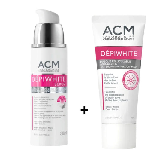ACM DEPIWHITE SERUM CONCENTRE INTENSIF ANTI TACHES 30ML + DEPIWHITE MASQUE ÉCLAIRCISSANT OFFERT