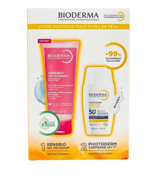 Pack Bioderma Photoderm Xdefense Ultra Fluide Invisible+Sensibio Gel Mousant 100ml