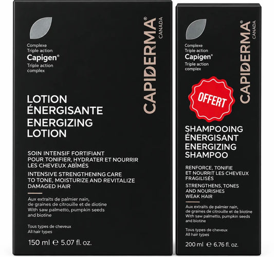 CAPIDERMA - LOTION ENERGISANTE 150 ML + SHAMPOOING ENERGISANT ANTI CHUTE 200ML OFFERT