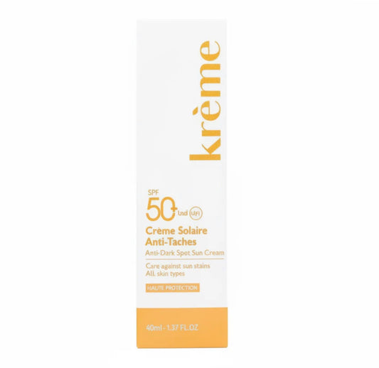 KRÈME Crème Solaire Anti-Taches 50ml SPF50+ Protection Haute Dépigmentante Uniformisante
