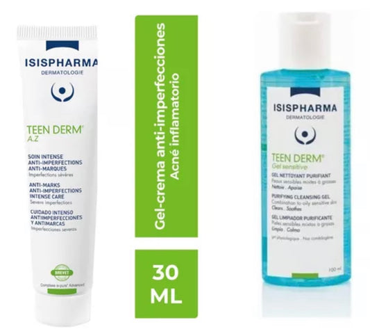 Isispharma Pack Promo Teen Derm AZ + Teen Derm Gel Sensitive 100 Ml