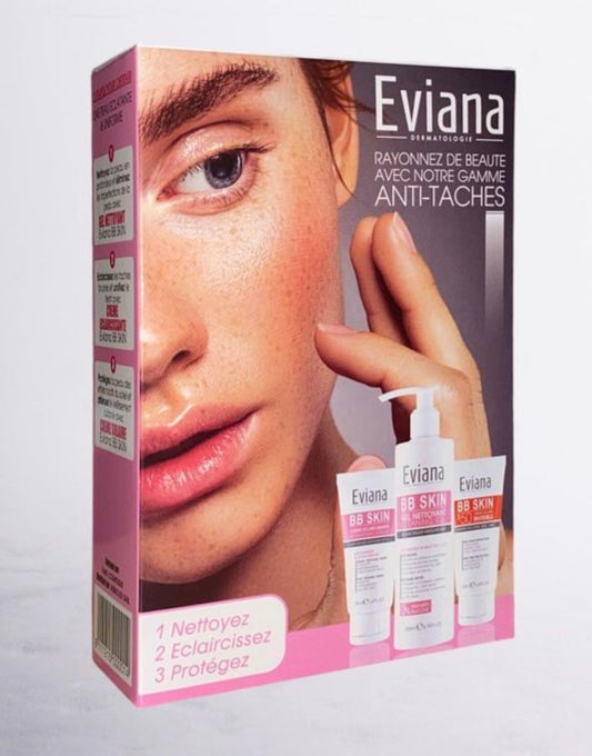COFFRET SOIN ANTI-TACHES EVIANA BB SKIN – NETTOYANT + CRÈME ÉCLAIRCISSANTE + SPF50
