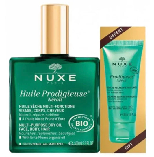 NUXE HUILE PRODIGIEUSE - HUILE PRODIGIEUSE NÉROLI 100ML +GELÉE DE DOUCHE NÉROLI 30ML