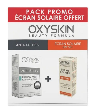 Oxyskin Anti-Taches 60 Gelules + Ecran Solaire Spf50+ 40ml Pack Promo